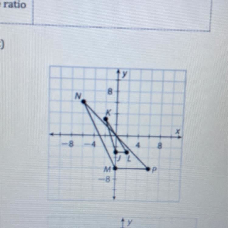 Is MNP a dilation of JKL? Explain why or why not.-example-1