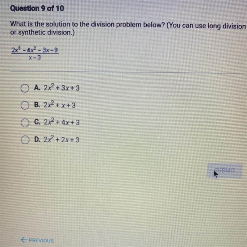 What is the solution to the division problem below? (You can use long divisionor synthetic-example-1