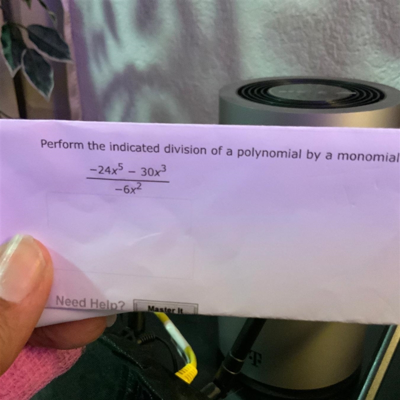 Perform the indicated division of a polynomial by a monomial-example-1