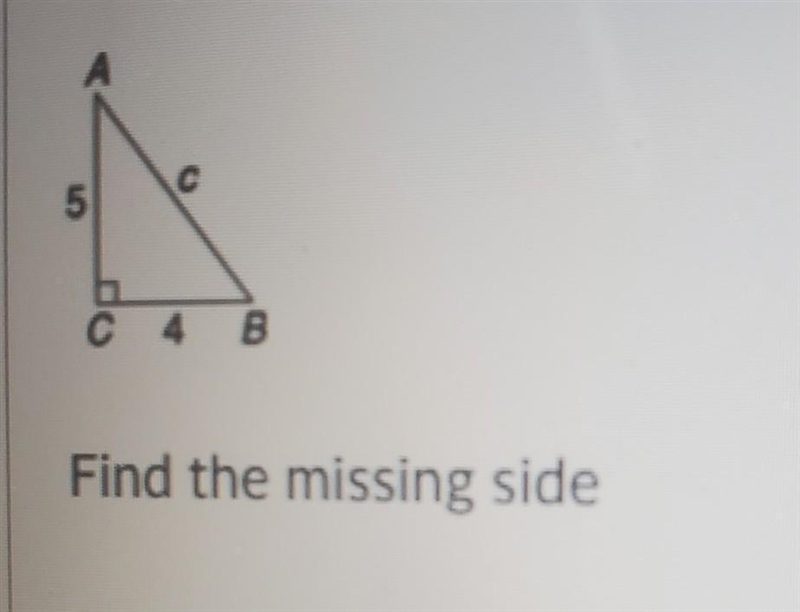 Find the missing length. Round to the nearest tenth if necessary. Find the missing-example-1