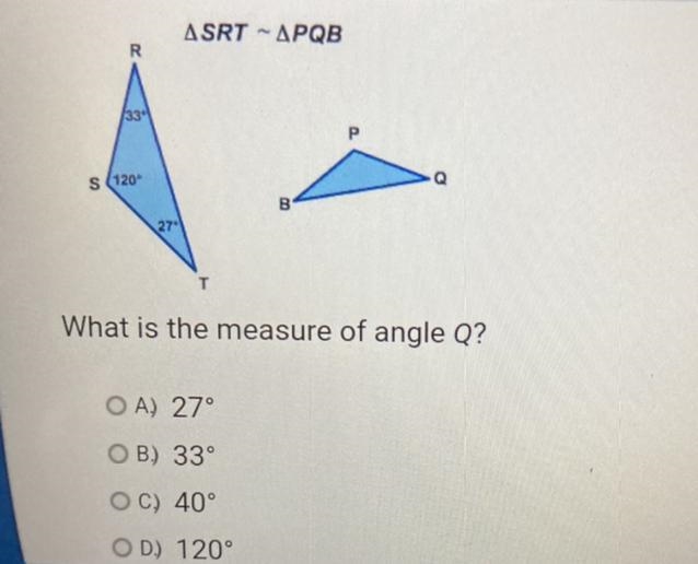 How do I figure out the measurements for the angle Q?s-example-1