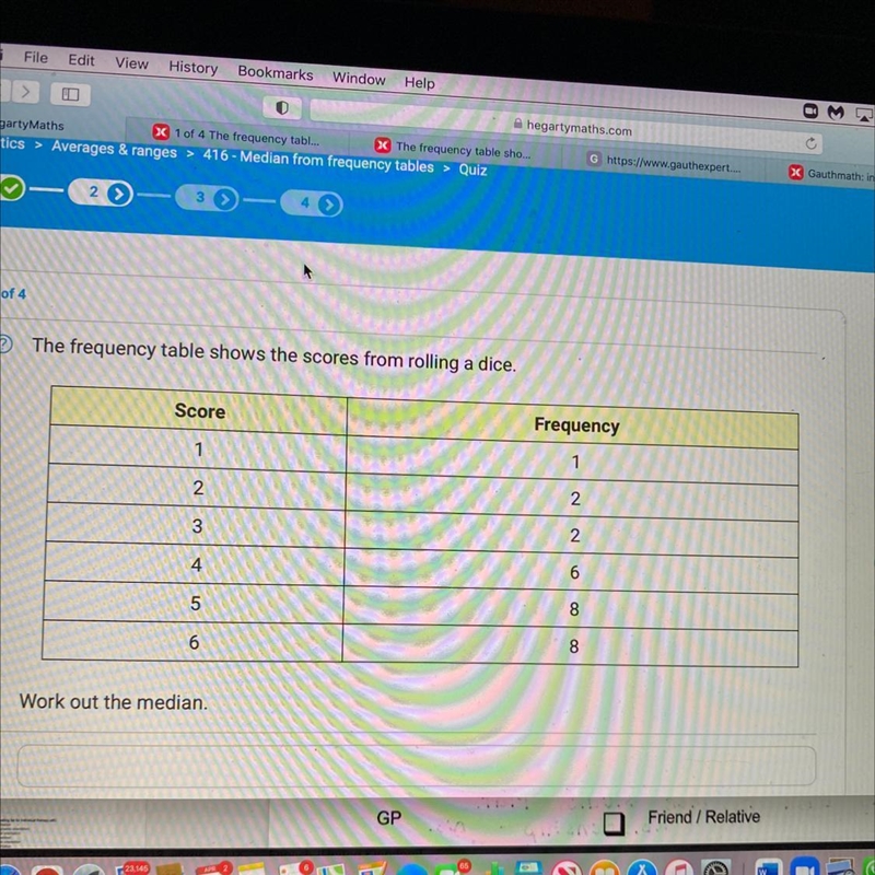 DC2 of 40 CThe frequency table shows the scores from rolling a dice.ScoreFrequencyX-example-1