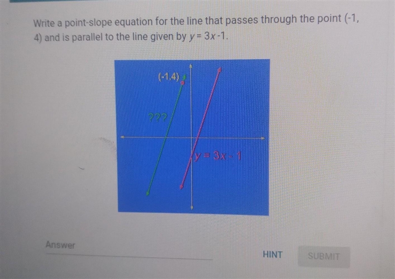 Write a point slope equation ​-example-1