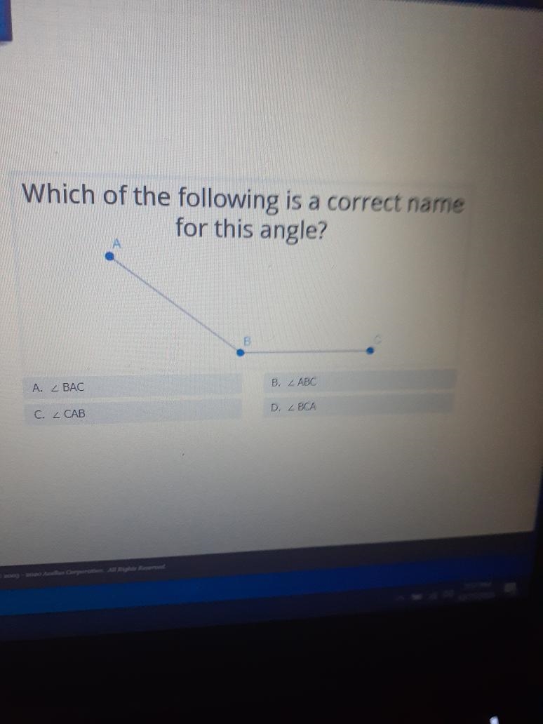 Which of the following is a correct name for this angle?-example-1