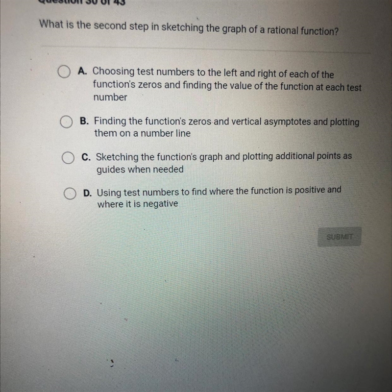 What is the second step in sketching the graph of a rational function?-example-1