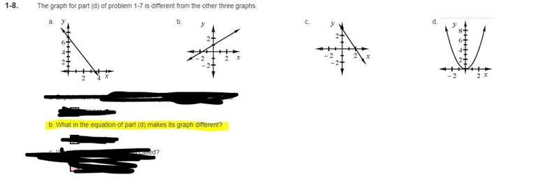 What in the equation of part (d) makes its graph different?(PART D IS THE LOOP ONE-example-5