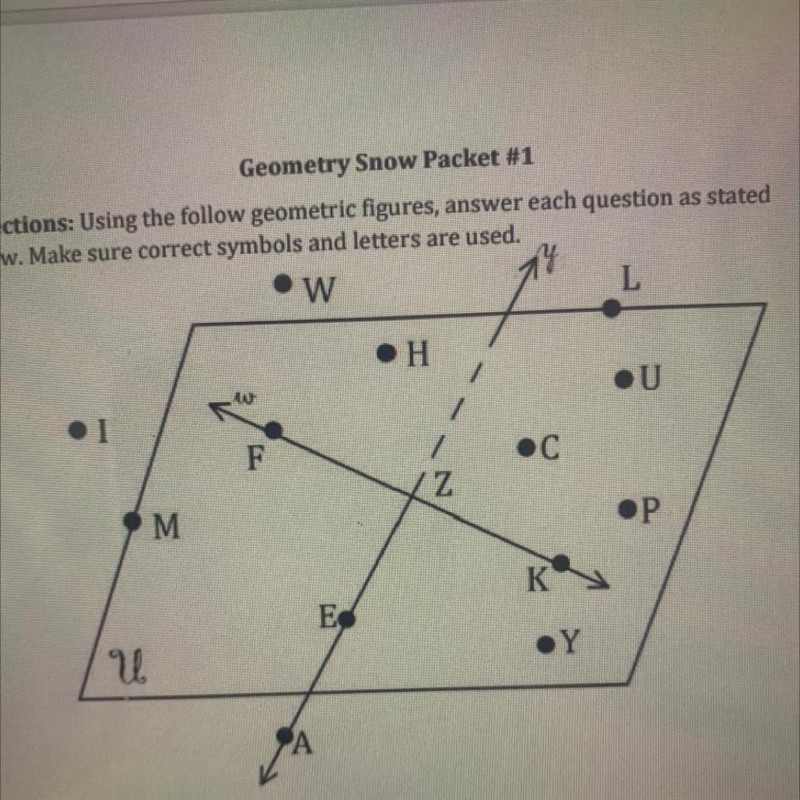 Give one other name for each of the following 1.) FZ 2.) Plane HZC: 3.) line 1 5.) line-example-1