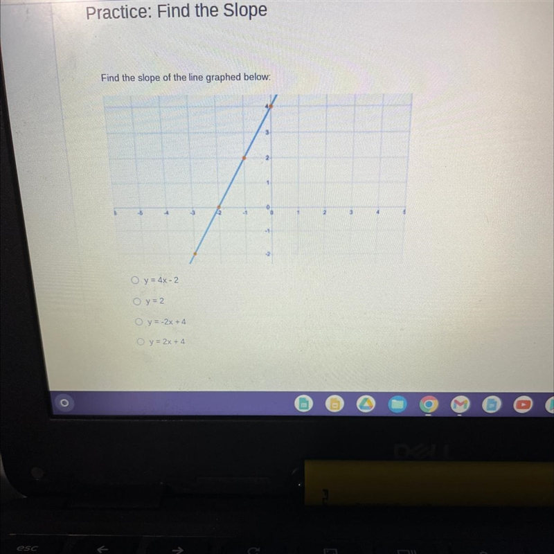 Find the slope of the line graphed below picture is attached-example-1