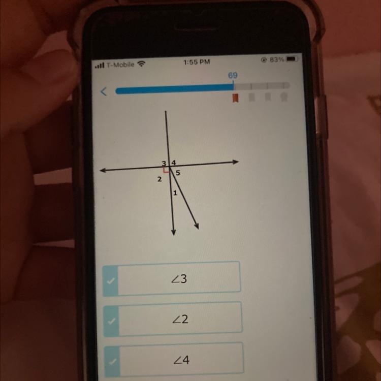 Which angles are complementary to <1. Select all that apply.-example-1