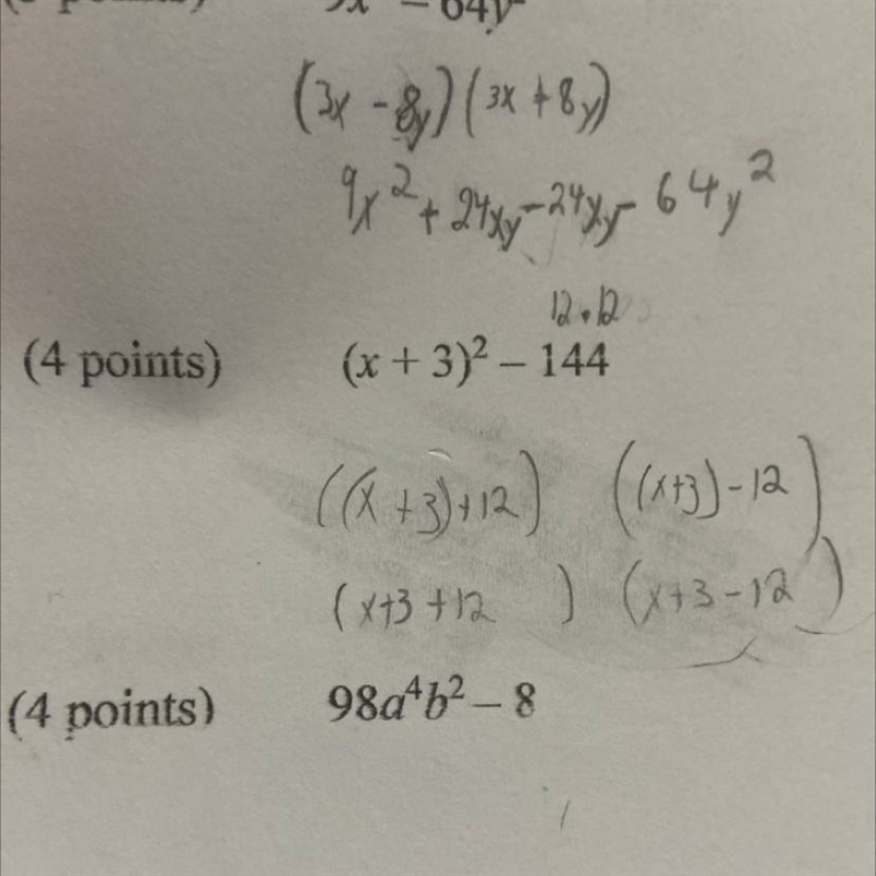 (x + 3)^2- 144 I have to factor it-example-1