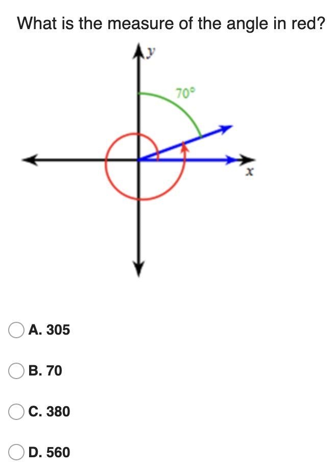 7: What is the measure of the angle in red?-example-1