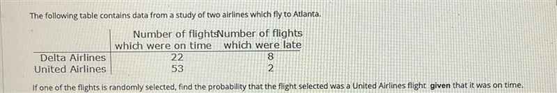 If one of the flights is randomly selected find the probability that the flight silicon-example-1