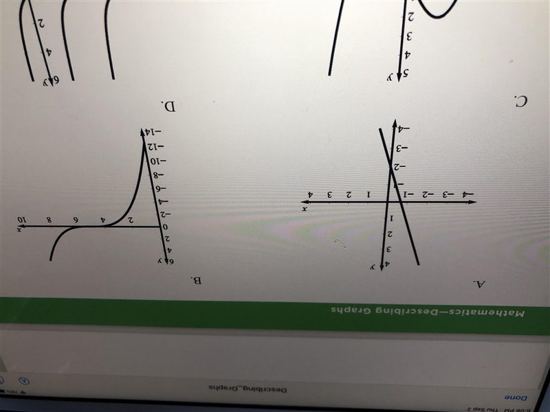 Match the letters with the numbersNote:multiple graphs will be used for each problem-example-2