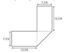 A design for a garden is composed of a triangle and 2 rectangles. Some side lengths-example-1