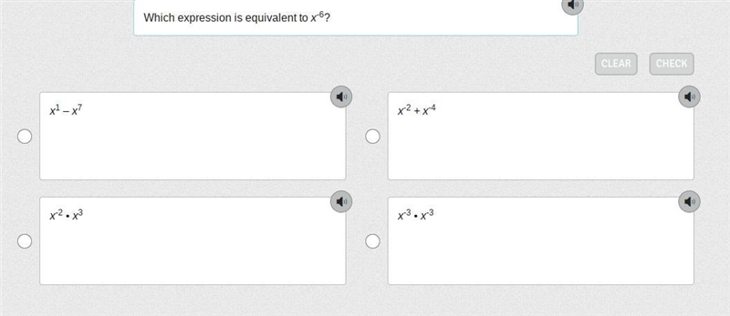 Which expression is equivalent to x-6?-example-1