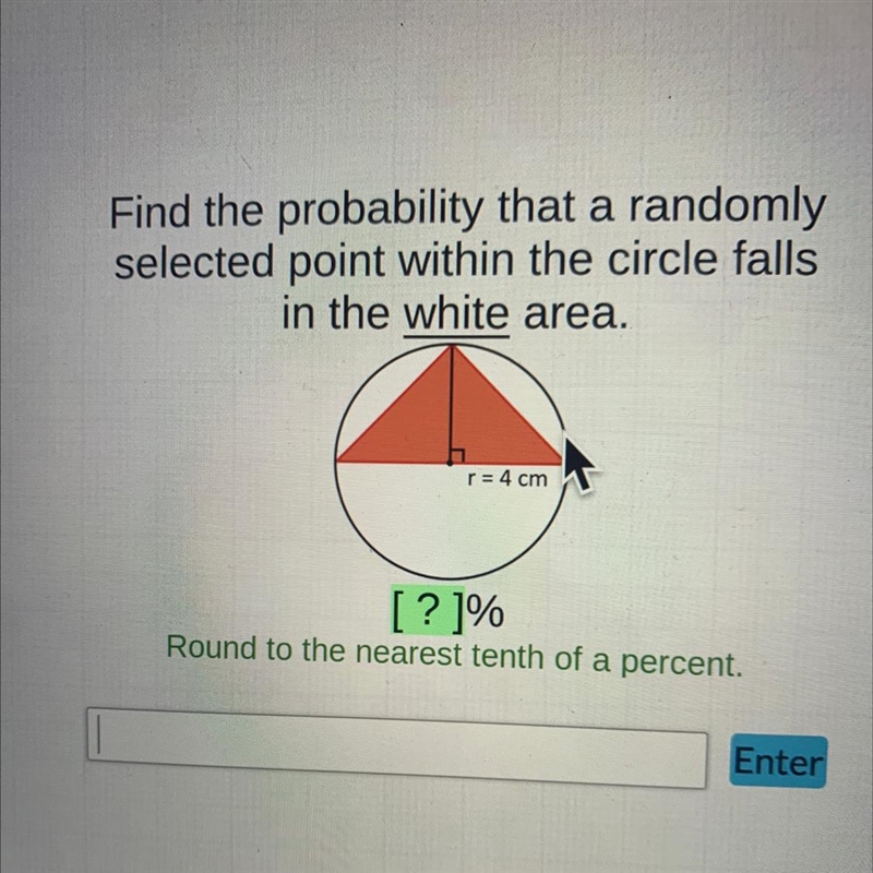 aFind the probability that a randomlyselected point within the circle fallsin the-example-1