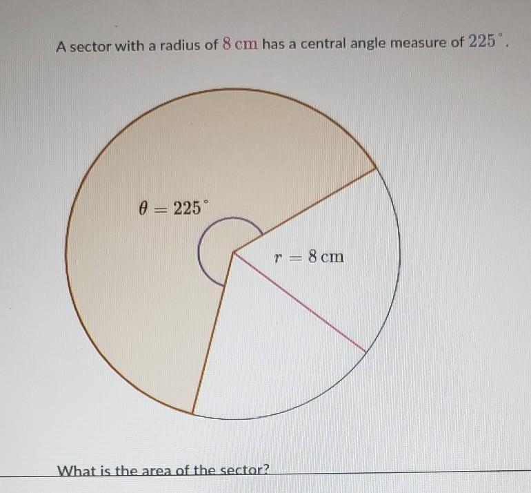 What is the area of the sector a.) 10π cm^2b.) 16π cm^2c.) 40π cm^2d.) 64π cm^2-example-1