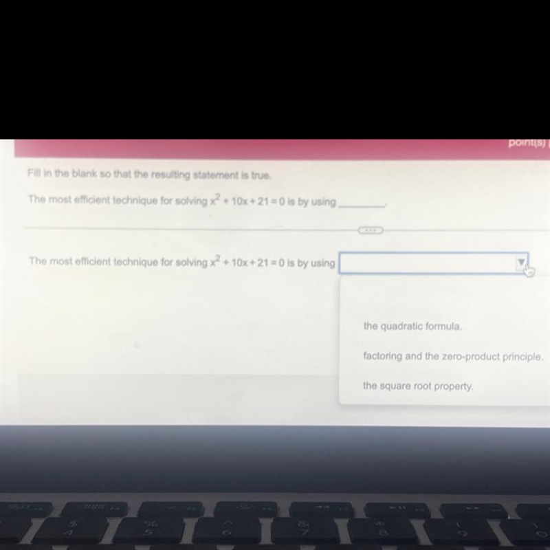 What is the most efficient technique for solving The following equation-example-1