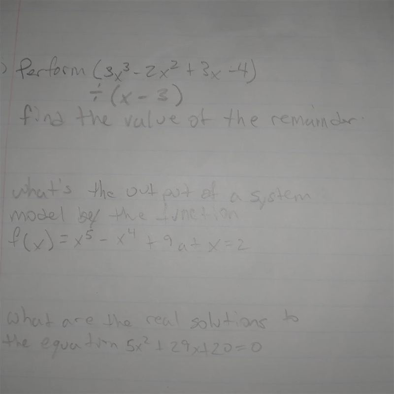 f(x) = x ^(5) - x ^(4) + 9 \: at \: x = 2what's the output of a system modeled by-example-2