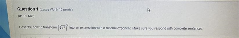 Describe how to transform() into an expression with a rational exponent. Make sure-example-1