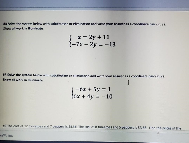 #4 Solve the system below with substitution or elimination and write your answer as-example-1