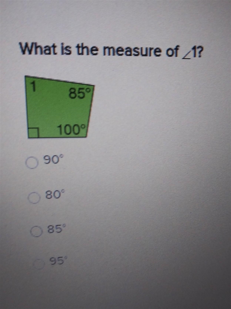 What is the measure of 21? 100° 90° 80° 85° 95%​-example-1