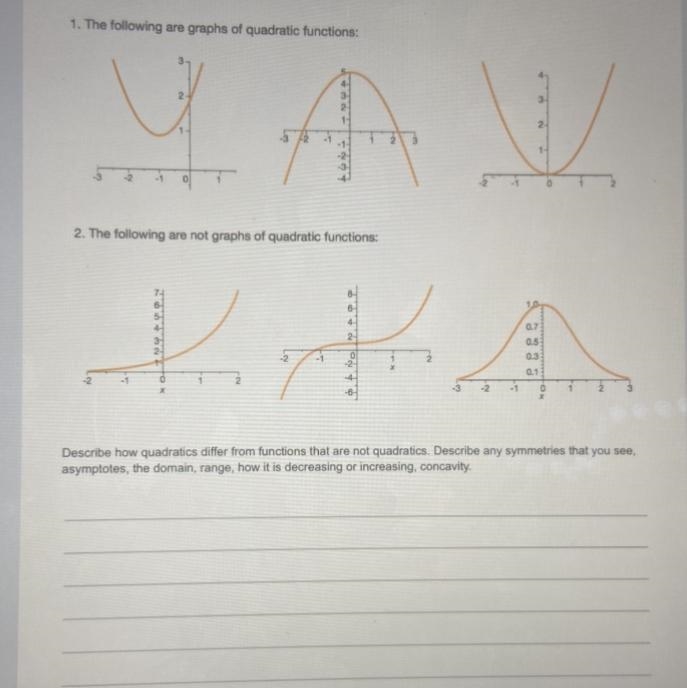 Describe how quadratics differ from functions that are not quadratics. Describe any-example-1