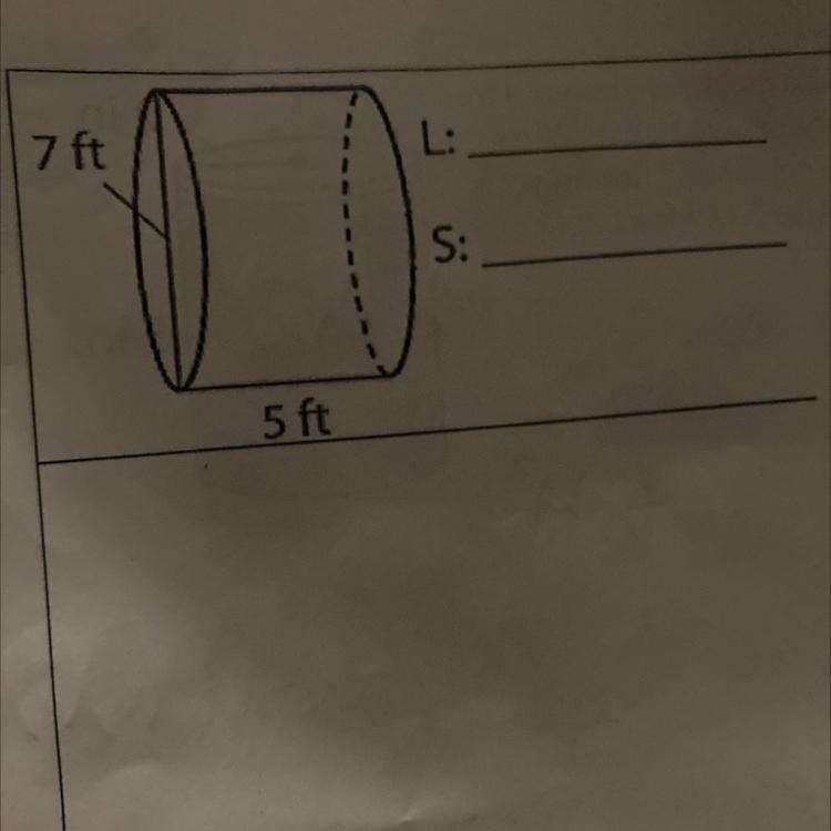 What is the lateral and total surface area for the object shown below-example-1