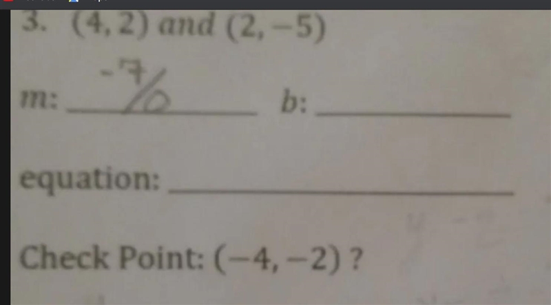 What is the y intercept? how to use the point-slope formula to solve?-example-1