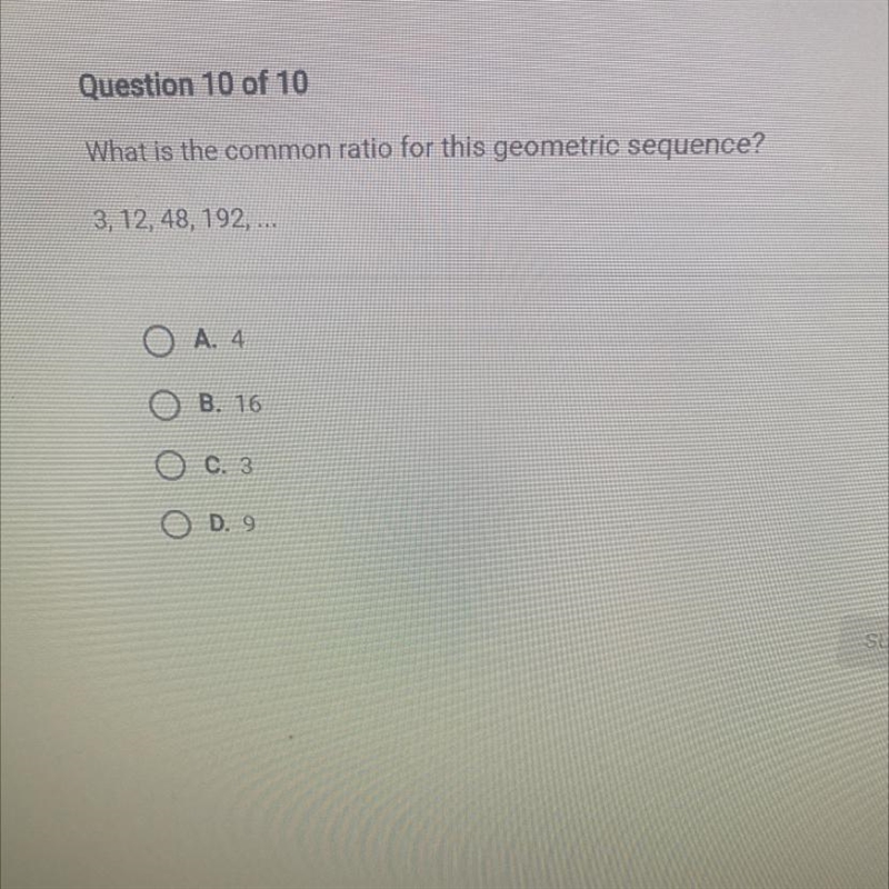 Question 10 of 10What is the common ratin for thin an-example-1