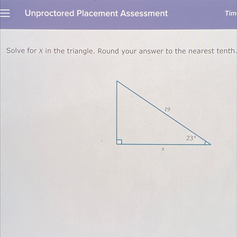 Solve for x in the triangle. Round your answer to the nearest tenth-example-1