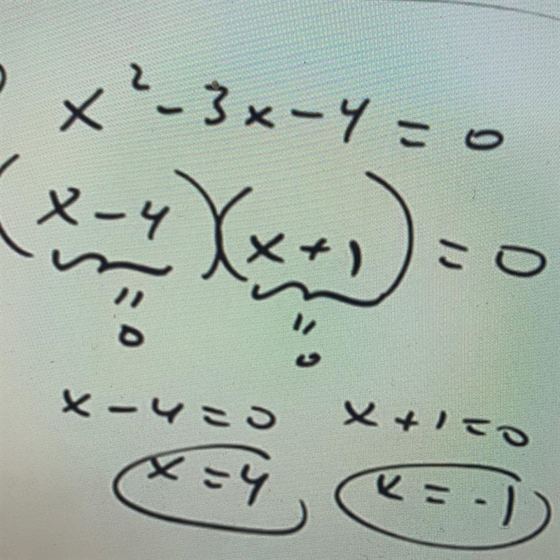 Once you are done factoring, how do you find the solutions (or x-intercepts) of the-example-1