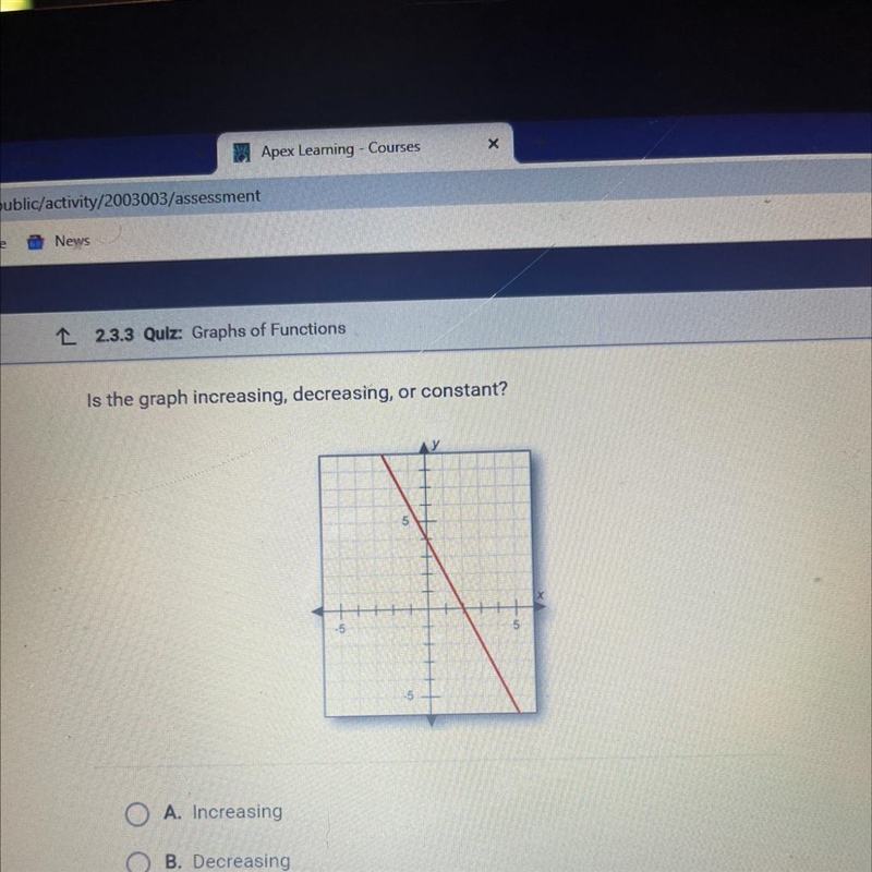 Is the graph increasing, decreasing, or constant?-example-1