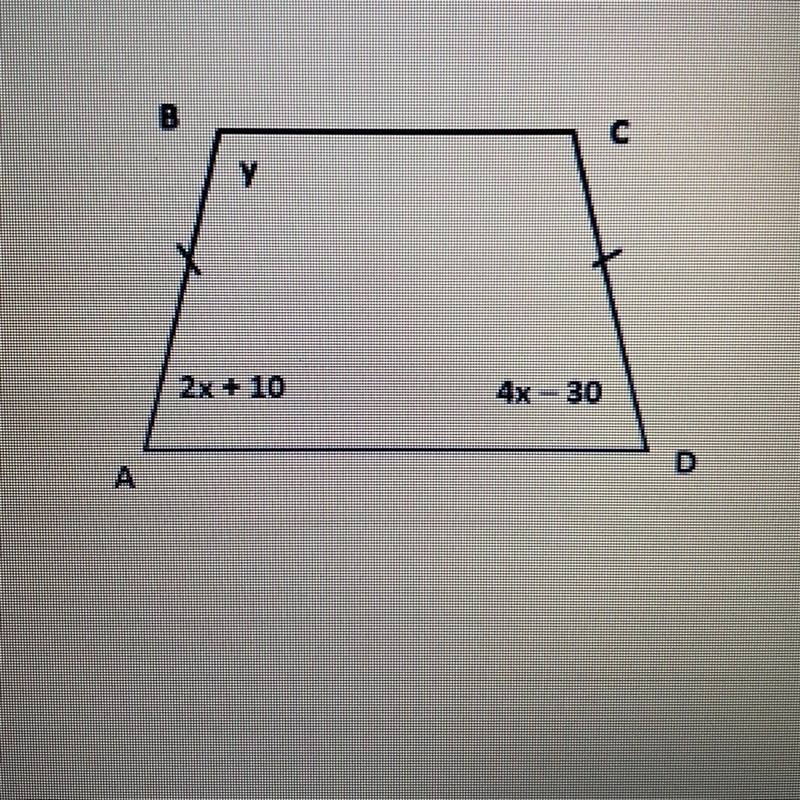 The given quadrilateral ABCD is an isosceles trapezoid. Which choice is NOT true about-example-1