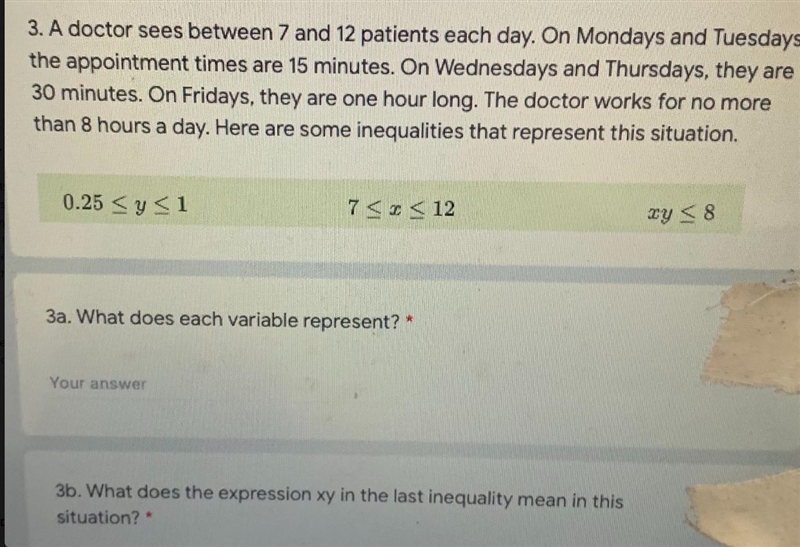 3. A doctor sees between 7 and 12 patients each day. On Mondays and Tuesdays,the appointment-example-1