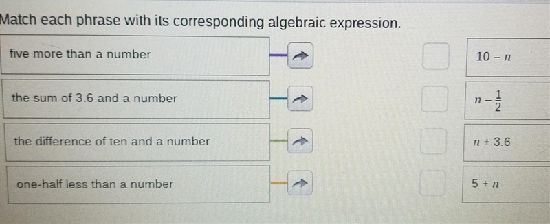 Match each phrase with its corresponding algebraic expression.​-example-1