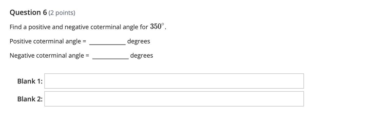 Find a positive and negative coterminal angle for \small 350^\circ.Positive coterminal-example-1