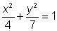 An ellipse has a vertex at (0, −7), a co-vertex at (4, 0), and a center at the origin-example-4