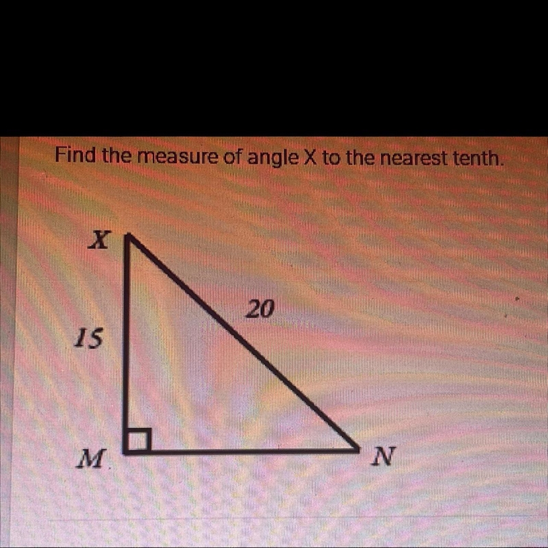 How do I find the measure of angle X to the nearest 10th?-example-1