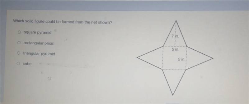 Which should figure could be formed from the net shown?-example-1