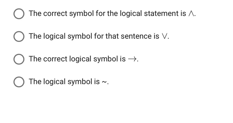 Which logical symbol would you use to change the sentence, "He can get his driver-example-1