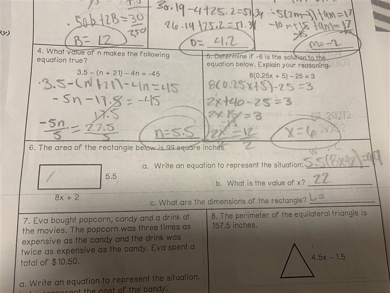 The area of a rectangle is 99 square inches 5.5(8X+2)=99 What is the value of X? What-example-1