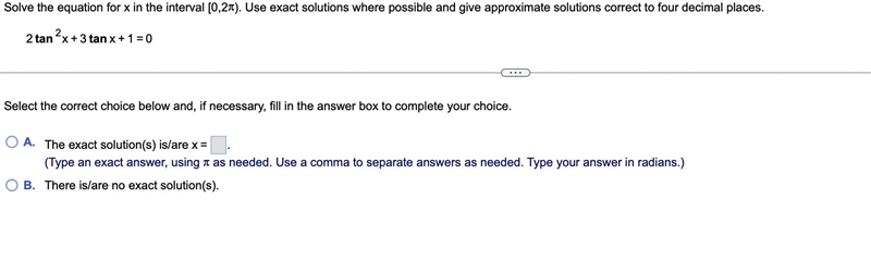 Solve the equation for x in the interval [0,2π). Use exact solutions where possible-example-1