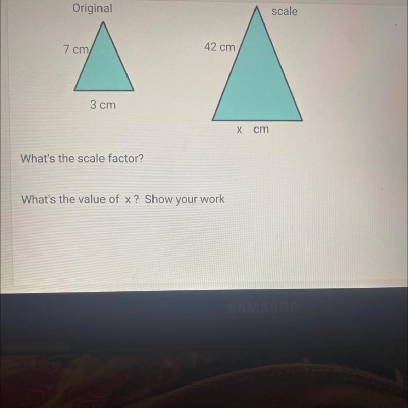 What’s the scale factor?What’s the value of x? Show your work-example-1