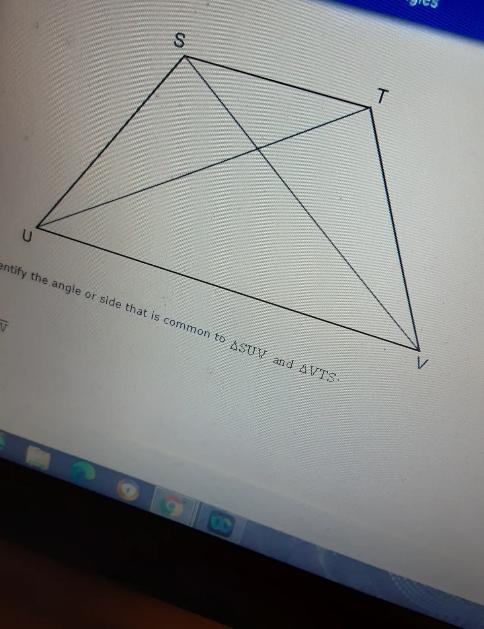 Identify the angle or side that is common to ASUV and AVTS.-example-1