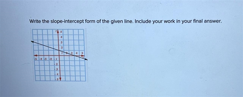 What is the slope intercept form of the given line include your work-example-1