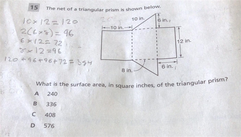 Need help with question 15 I did the work for it but the answer was wrong somehow-example-1