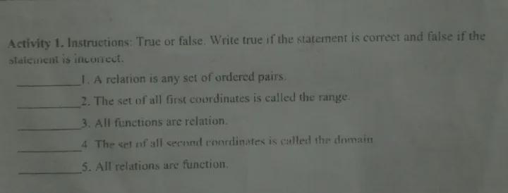 True or False Then need explanation in one paragraph or word-example-1