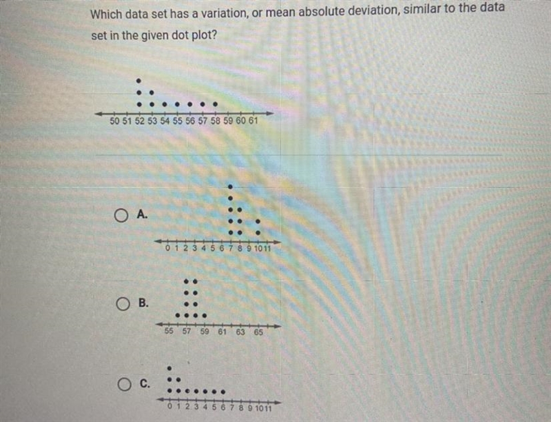 Which data set has a variation, or mean absolute deviation, similar to the dataset-example-1