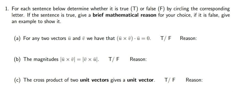 1. For each sentence below, determine whether it is true (T) or false (F) by circling-example-1